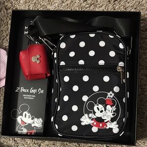 Disney Mickey Mouse Black and White Polka Dot Bag Set
